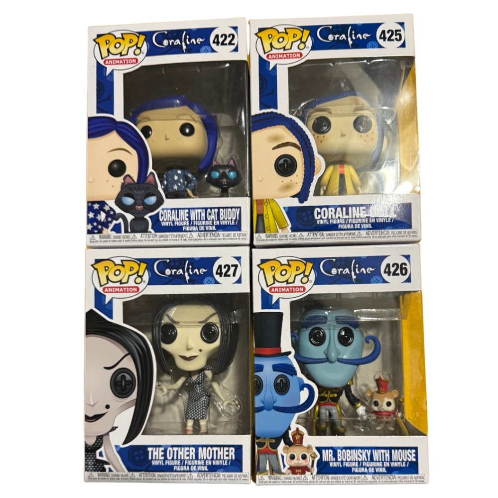 Vaulted Coraline Funko Pop Set (422, 425, 426, 427) – MIB Collectors Set
